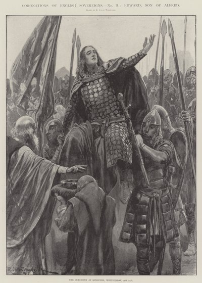 Kroningen van Engelse Soevereinen, Edward, Zoon van Alfred door Richard Caton Woodville junior